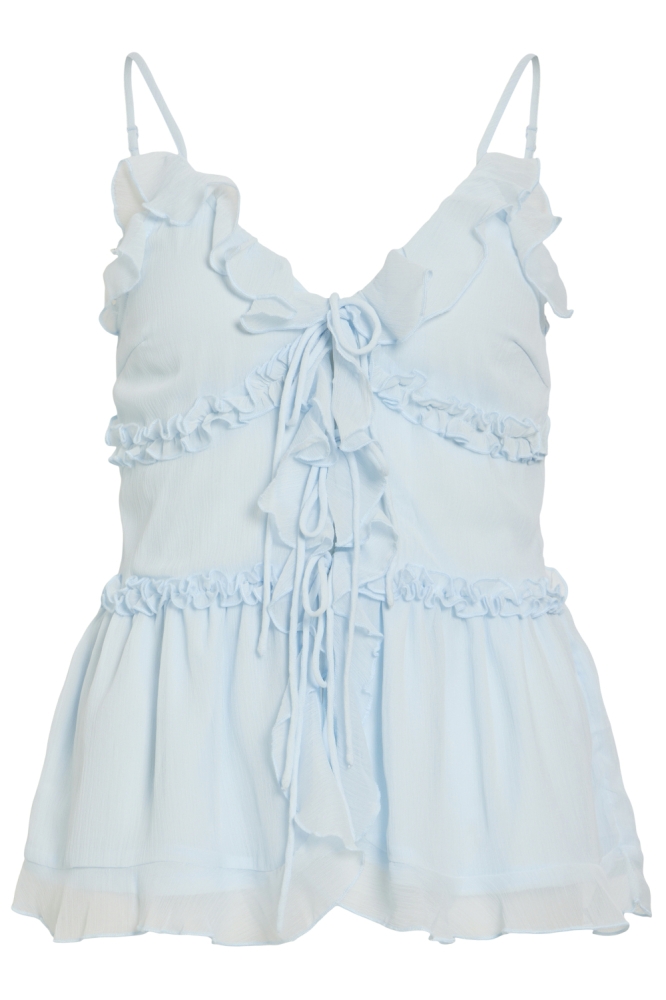 Vila blauwe dames top | Vooraanzicht