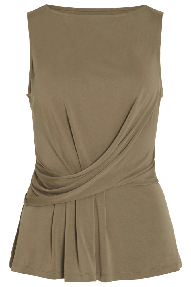 Vila taupe dames top | Vooraanzicht