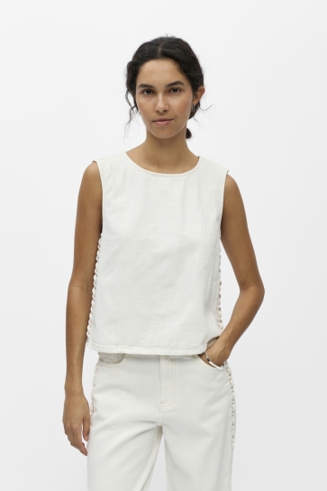 Object Top OBJTRICE S/L RE DENIM TOP 145 23049170 White