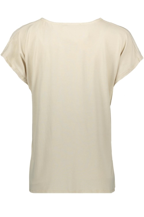 FOS Amsterdam ecru dames t-shirt | Achteraanzicht