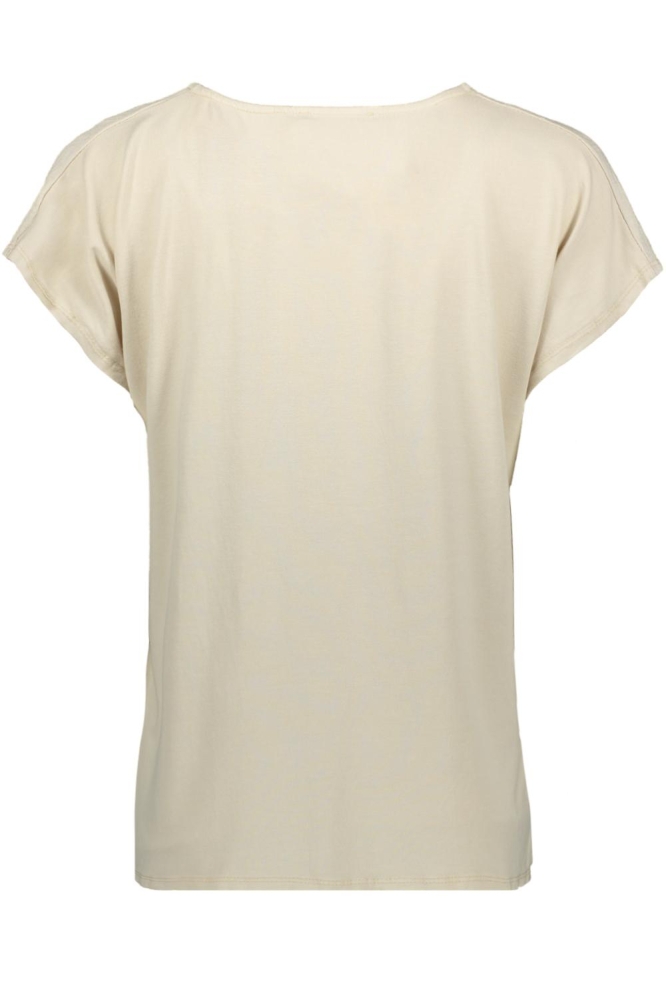 FOS Amsterdam beige dames t-shirt | Achteraanzicht