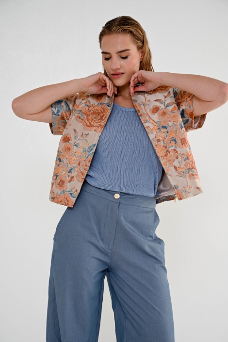 Maicazz blauwe dames top | Model