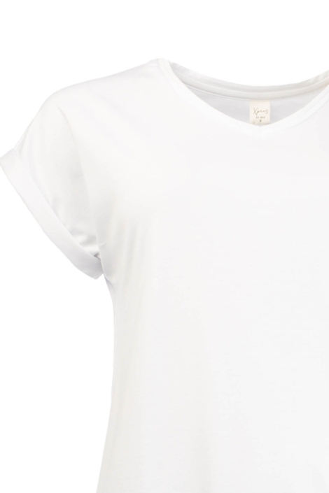 NED witte dames t-shirt | Close up