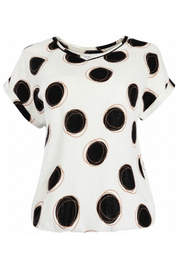 NED T-shirt NOX PW SS BLACK CIRCLES WOVEN 26S5 X1989 01 Black