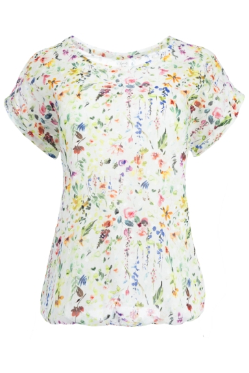 NED T-shirt BRISIA W COLORED FADED FLOWERS D 26S5 X2008 01 Colored