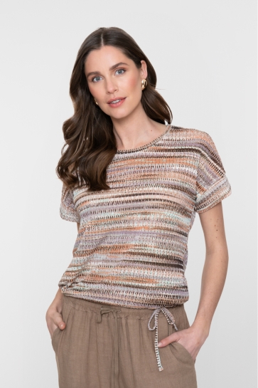 Geisha T-shirt TOP 62333 20 AQUA/CAMEL/SAND