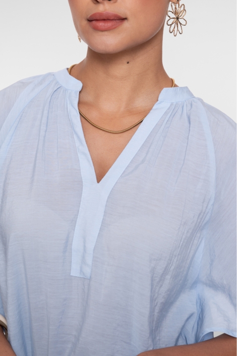 Geisha blauwe dames blouse | Kleurstaal