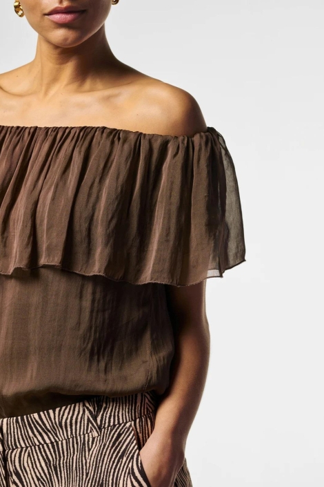 Aaiko bruine dames top | Close up