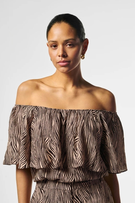 Aaiko bruine dames top | Model vooraanzicht