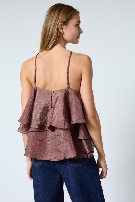 SisterS point bruine dames top | Model achteraanzicht