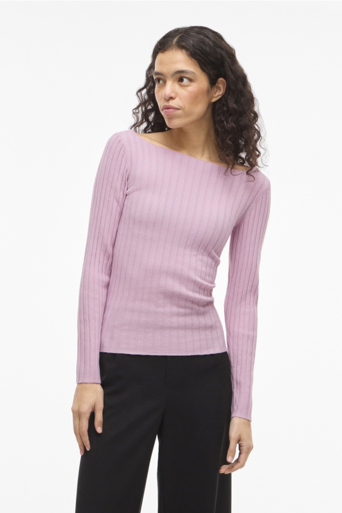 Vila roze dames trui | Model vooraanzicht