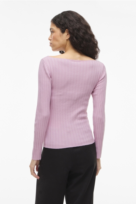 Vila roze dames trui | Model achteraanzicht
