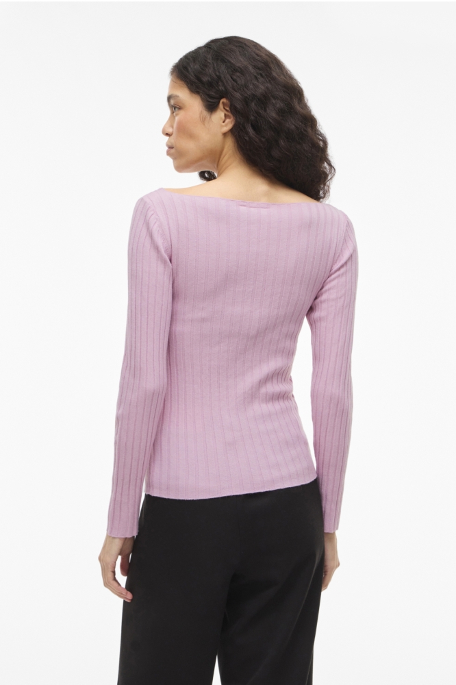 Vila roze dames trui | Model achteraanzicht