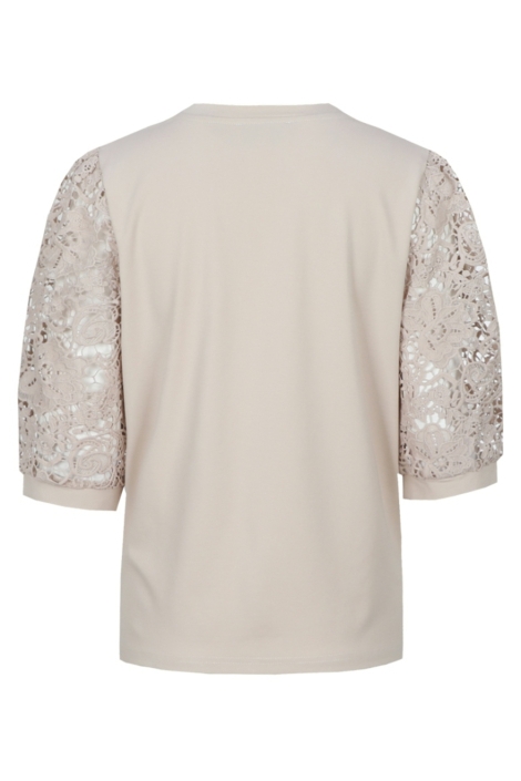 C&S The Label beige dames t-shirt | Achteraanzicht