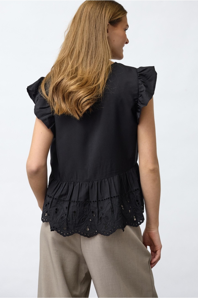 SisterS point zwarte dames top | Model achteraanzicht
