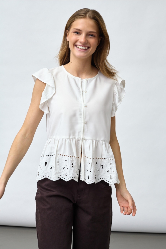 SisterS point witte dames top | Model vooraanzicht