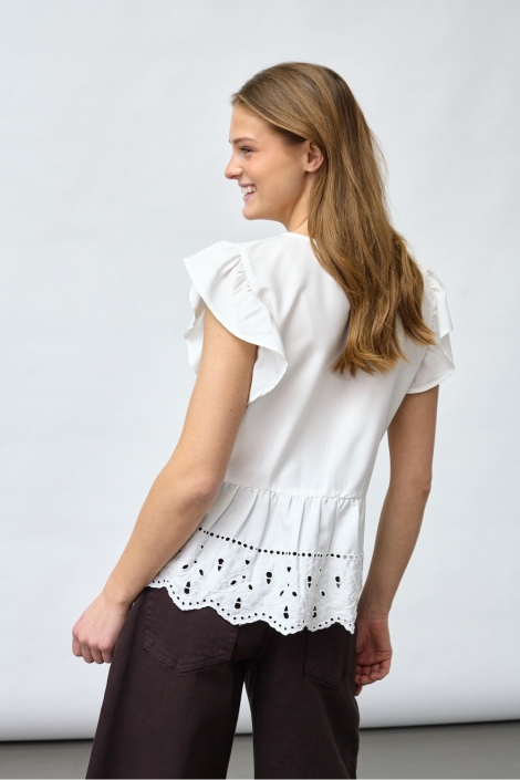 SisterS point witte dames top | Model achteraanzicht