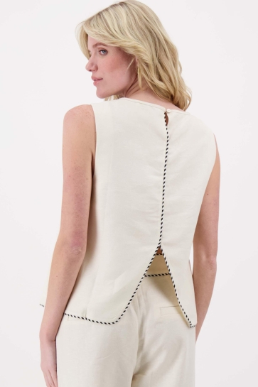 Zusss Top LINNEN TOP MOUWLOOS MET DETAILS 0304 0062 SOFT KIT