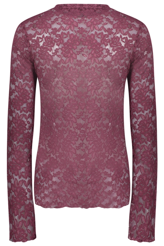 Geisha bordeaux dames top | Achteraanzicht
