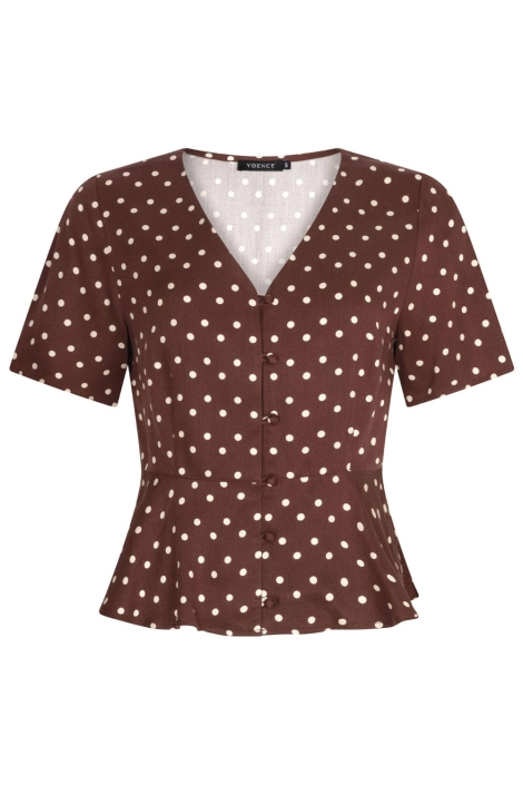 Ydence bruine dames blouse | Vooraanzicht