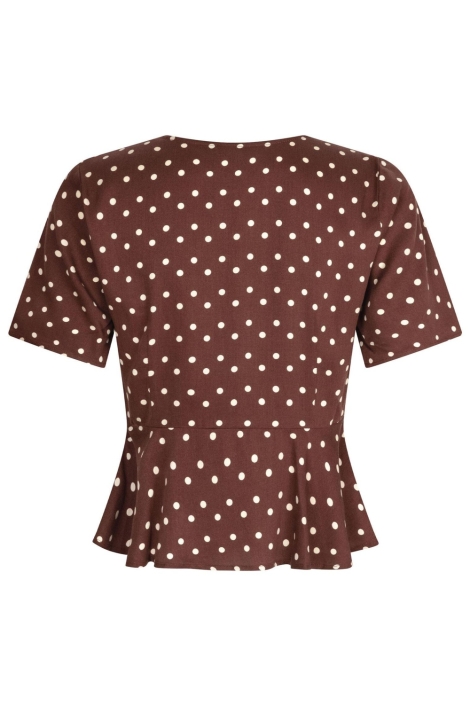 Ydence bruine dames blouse | Achteraanzicht