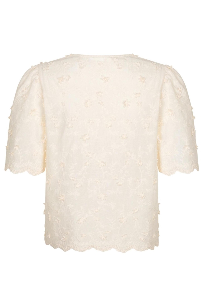 Ydence ecru dames top | Achteraanzicht