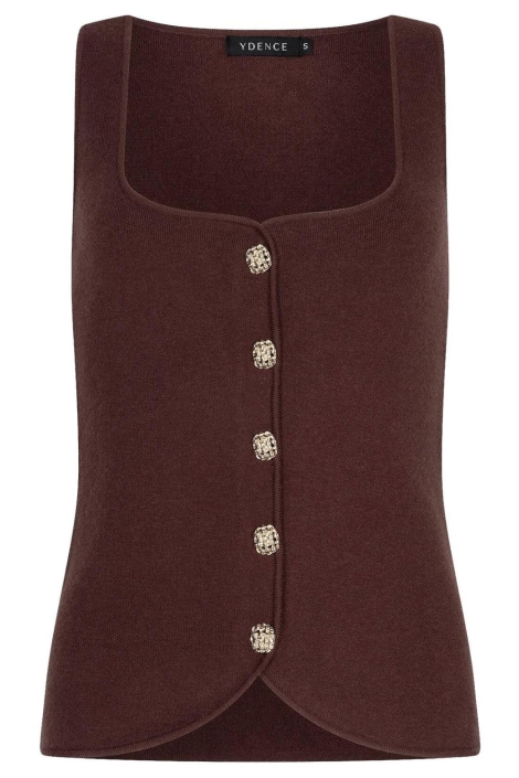 Ydence bruine dames top | Vooraanzicht