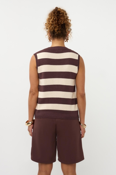 Ydence bruine dames gilet | Model achteraanzicht