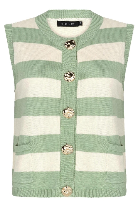 Ydence groene dames gilet | Vooraanzicht
