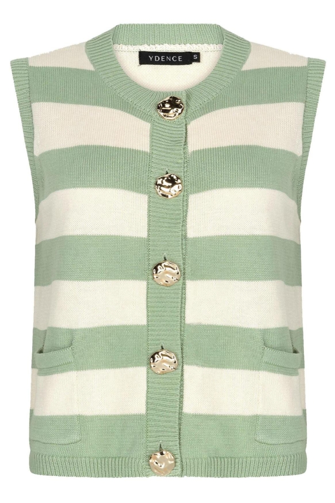 Ydence groene dames gilet | Vooraanzicht