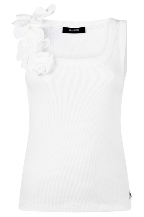 Juffrouw Jansen ecru dames top | Vooraanzicht
