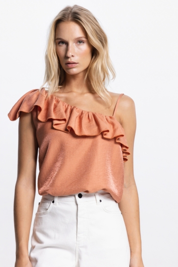 Juffrouw Jansen Top VIE SS26 4 TOP WS 319 SLEEVELESS 000363 DARK PEACH