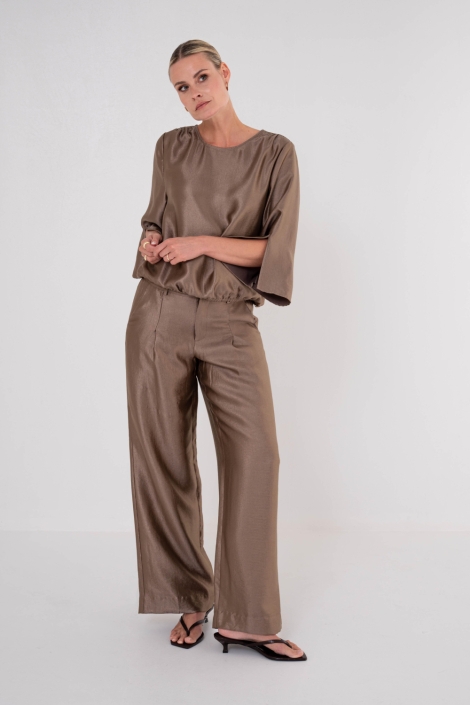 Maicazz taupe dames blouse | Model