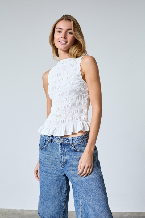 SisterS point witte dames top | Model vooraanzicht