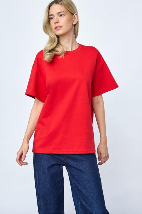 SisterS point rode dames t-shirt | Model vooraanzicht