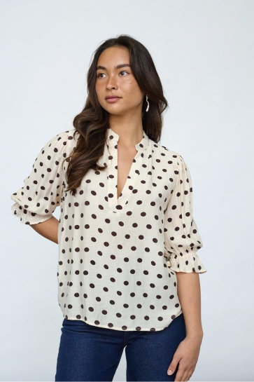 SisterS point Blouse VENNY SS9 19851 Cream/Brown Dot