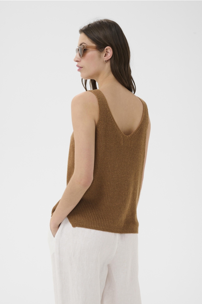 Part Two cognac dames top | Model achteraanzicht