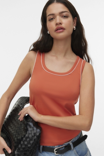 Vero Moda vmmonna sl contrast top box jrs Oranje