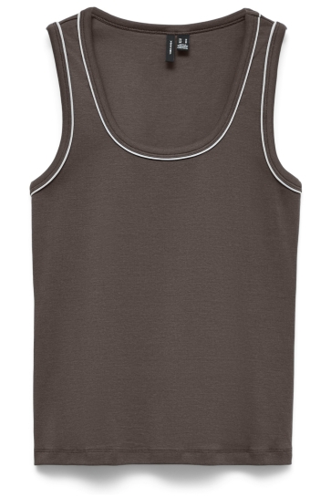 Vero Moda Top VMMONNA SL CONTRAST TOP BOX JRS 10345991 CHOCOLATE MARTI/ SNOW WHITE