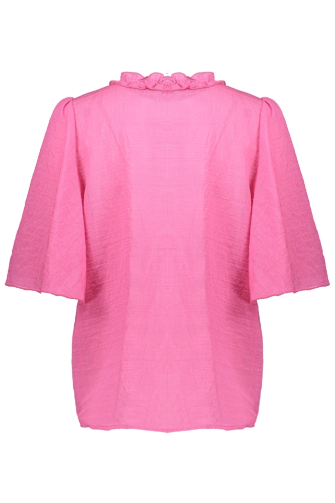Geisha roze dames blouse | Achteraanzicht