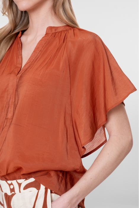 Geisha camel dames top | Close up