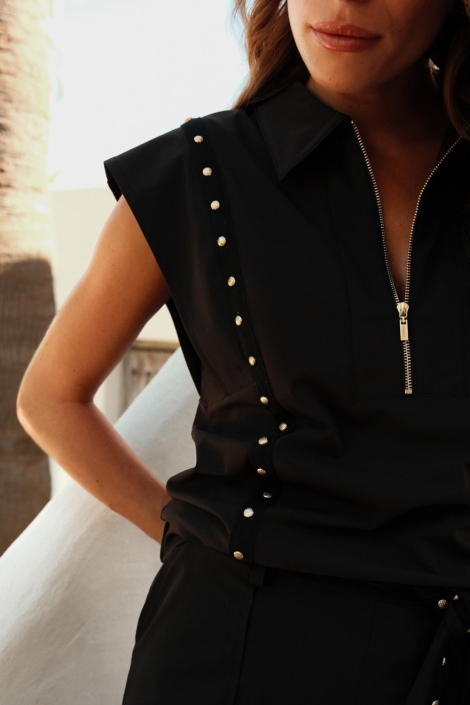 Kimara zwarte dames top | Close up