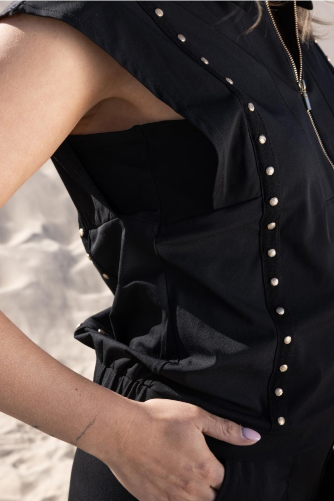 Kimara zwarte dames top | Close up