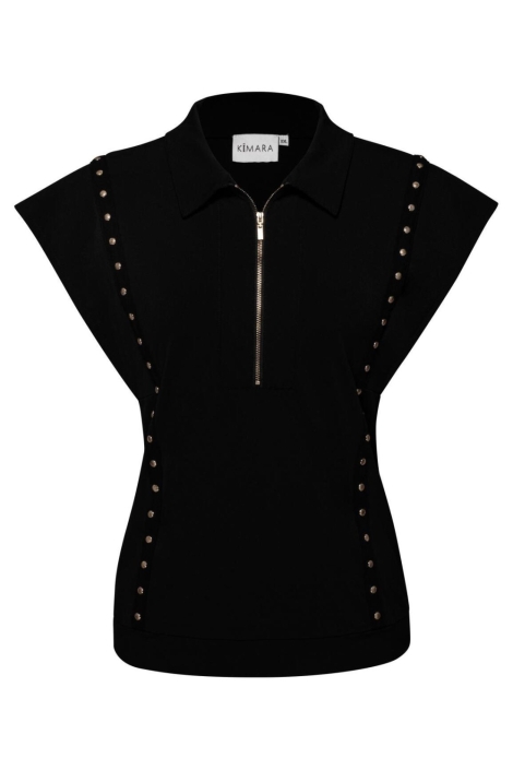 Kimara zwarte dames top | Vooraanzicht