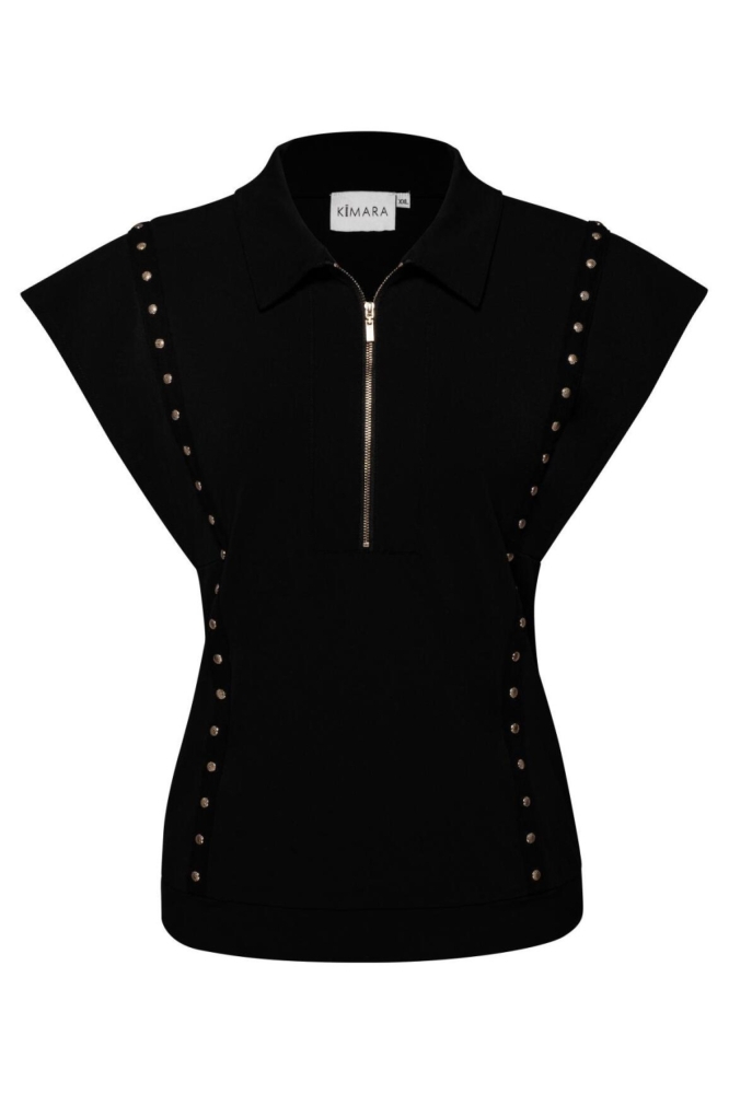 Kimara zwarte dames top | Vooraanzicht