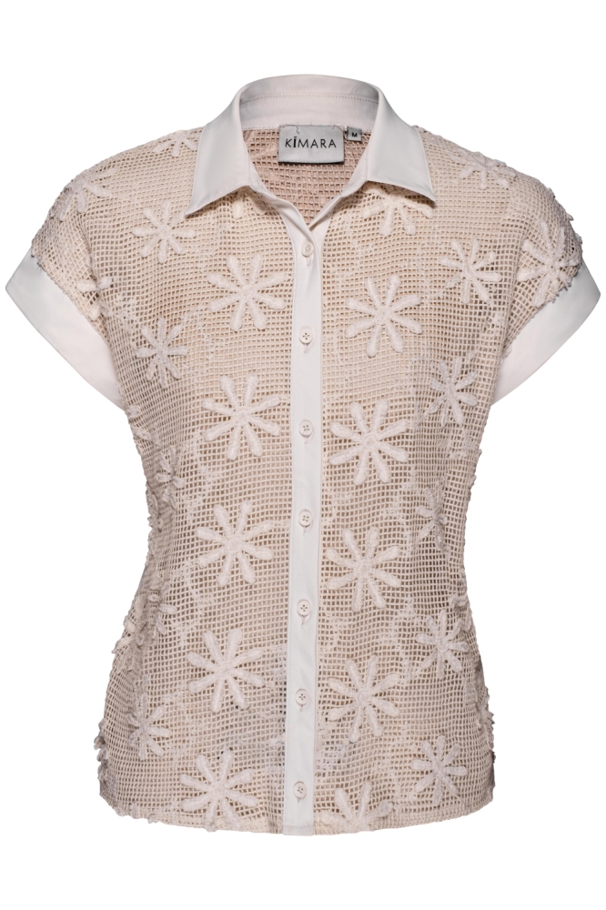 Kimara ecru dames blouse | Vooraanzicht