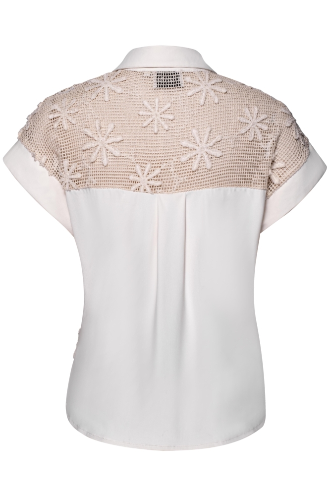 Kimara ecru dames blouse | Achteraanzicht