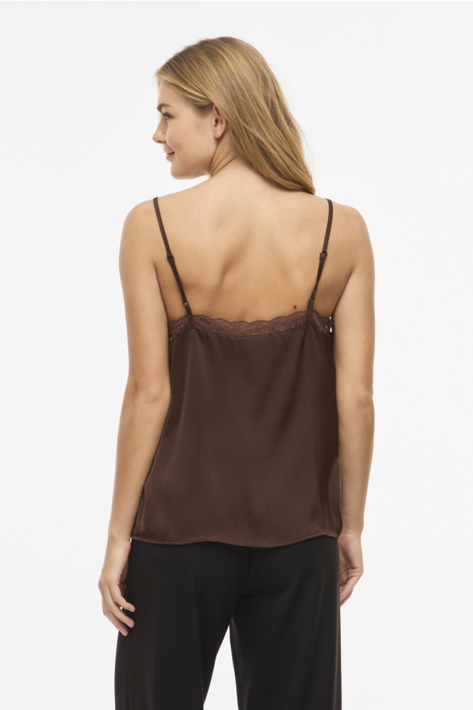 Vila bruine dames top | Model achteraanzicht