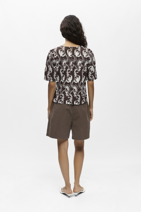 Object bruine dames t-shirt | Model achteraanzicht