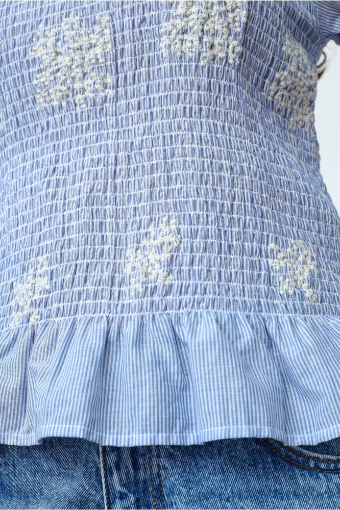SisterS point blauwe dames t-shirt | Close up
